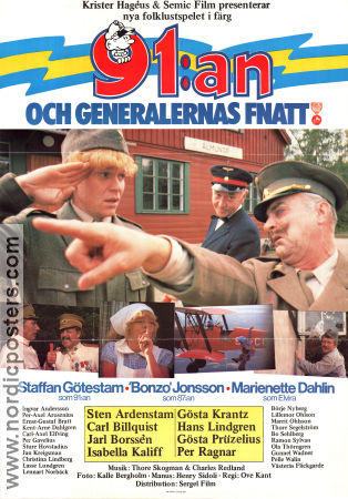 91:an och generalernas fnatt 1977 poster Staffan Götestam Sten Ardenstam Bonzo Jonsson Ove Kant Från serier Filmbolag: Semic Film