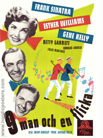 9 man och en flicka 1949 poster Frank Sinatra Esther Williams Gene Kelly Betty Garrett Busby Berkeley Musikaler