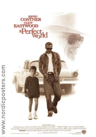 A Perfect World 1993 poster Kevin Costner Laura Dern TJ Lowther Clint Eastwood Bilar och racing Barn