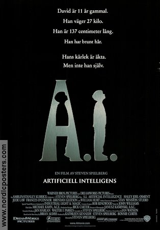 A.I. Artificial Intelligence 2001 poster Haley Joel Osment Jude Law Frances O´Connor Steven Spielberg Barn