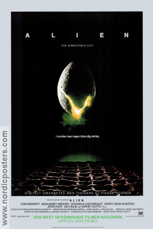 Alien Directors Cut 1979 poster Sigourney Weaver Tom Skerritt John Hurt Yaphet Kotto Veronica Cartwright Ridley Scott