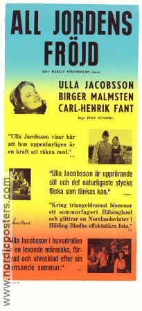 All jordens fröjd 1953 poster Ulla Jacobsson Birger Malmsten Carl-Henrik Fant Rolf Husberg