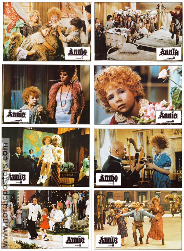 Annie 1982 lobbykort Albert Finney Carol Burnett Aileen Quinn John Huston Musikaler