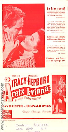 Årets kvinna 1942 poster Spencer Tracy Katharine Hepburn