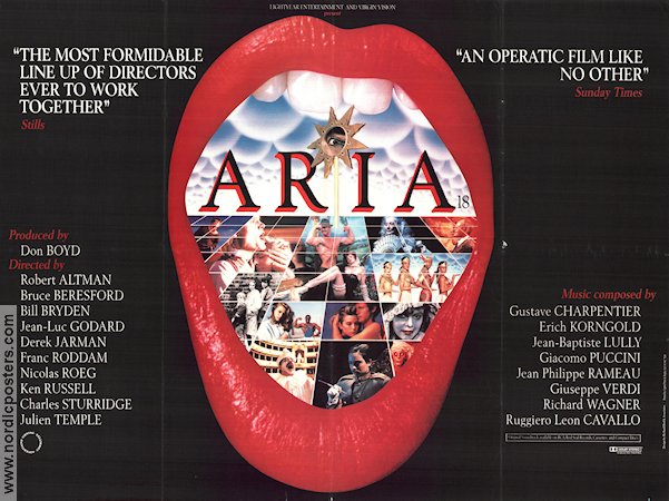 Aria 1987 poster John Hurt Theresa Russell Robert Altman