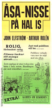Åsa-Nisse på hal is 1954 poster John Elfström Artur Rolén Helga Brofeldt Ragnar Frisk Hitta mer: Åsa-Nisse