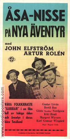 Åsa-Nisse på nya äventyr 1952 poster John Elfström Artur Rolén Helga Brofeldt Ragnar Frisk