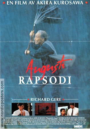 Augustirapsodi 1991 poster Sachiko Muras Richard Gere Akira Kurosawa Filmen från: Japan
