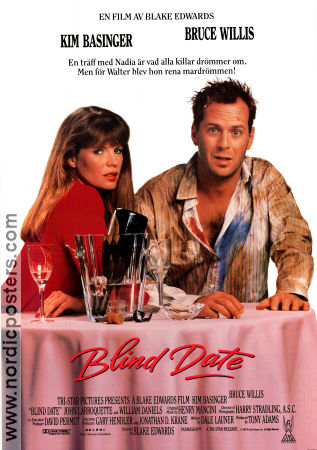Blind Date 1987 poster Kim Basinger Bruce Willis John Larroquette Blake Edwards