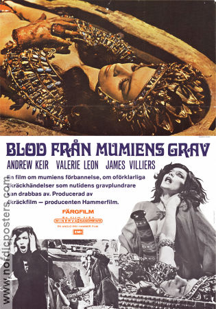 Blod från mumiens grav 1971 poster Andrew Keri Valerie Leon James Villiers Seth Holt Filmbolag: Hammer Films