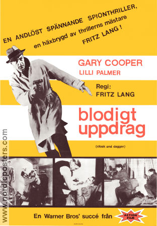 Blodigt uppdrag 1946 poster Gary Cooper Robert Alda Lilli Palmer Fritz Lang Film Noir