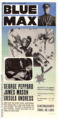 Blue Max 1966 poster George Peppard James Mason Ursula Andress John Guillermin Krig Flyg