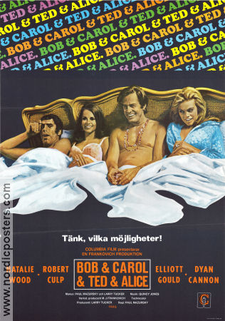 Bob and Carol and Ted and Alice 1969 poster Natalie Wood Robert Culp Elliott Gould Dyan Cannon Paul Mazursky Romantik