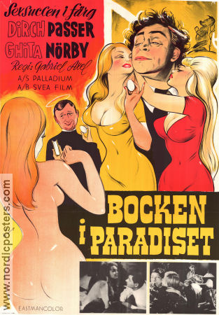 Bocken i paradiset 1962 poster Dirch Passer Ghita Nörby Ove Sprogöe Hans W Petersen Gabriel Axel Danmark