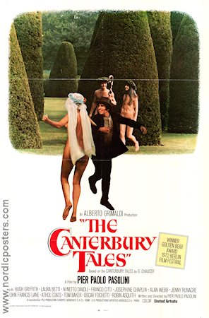 The Canterbury Tales 1972 poster Hugh Griffith Laura Betti Ninetto Davoli Pier Paolo Pasolini