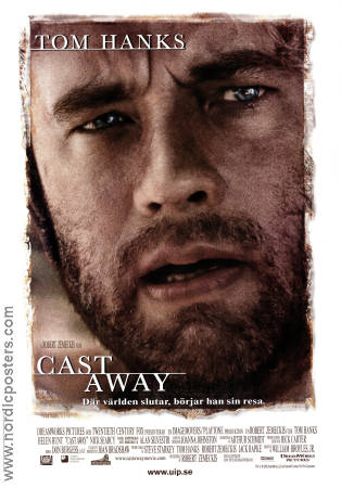 Cast Away 2000 poster Tom Hanks Helen Hunt Paul Sanchez Robert Zemeckis