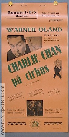 Charlie Chan på circus 1936 poster Warner Oland Charlie Chan