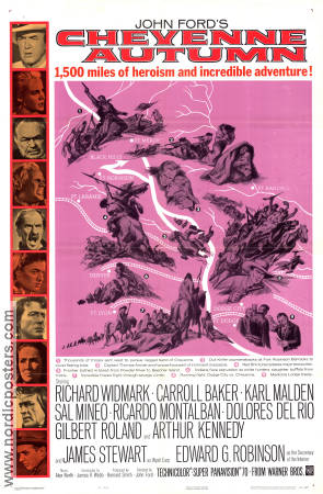 Cheyenne Autumn 1964 poster Richard Widmark Carroll Baker Karl Malden Sal Mineo John Ford