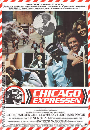 Chicagoexpressen 1976 poster Gene Wilder Richard Pryor Jill Clayburgh Arthur Hiller Tåg
