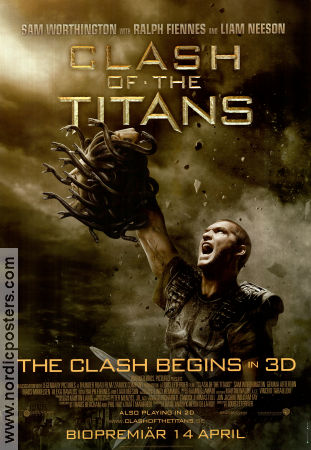 Clash of the Titans 2010 poster Sam Worthington Liam Neeson Ralph Fiennes Louis Leterrier 3-D