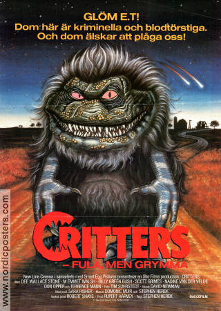 Critters 1986 poster Dee Wallace M Emmet Walsh Billy Green Bush Stephen Herek
