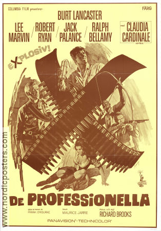 De professionella 1966 poster Burt Lancaster Lee Marvin Claudia Cardinale Richard Brooks