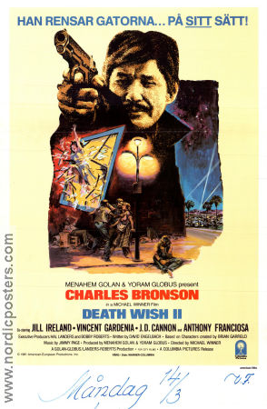 Death Wish 2 1982 poster Charles Bronson Jill Ireland Vincent Gardenia Michael Winner