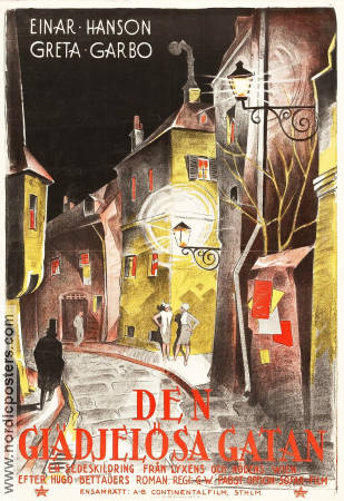 Den glädjelösa gatan 1925 poster Asta Nielsen Greta Garbo Einar Hanson GW Pabst Eric Rohman art