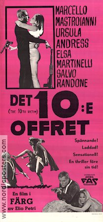 Det 10e offret 1965 poster Ursula Andress Marcello Mastroianni Elsa Martinelli Elio Petri