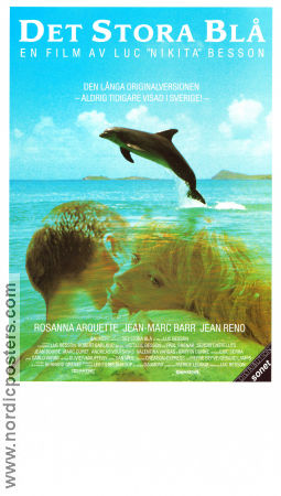 Det stora blå 1988 poster Jean-Marc Barr Rosanna Arquette Jean Reno Luc Besson Fiskar och hajar Dykning