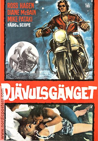 Djävulsgänget 1970 poster Rod Hagen Affischkonstnär: Walter Bjorne Motorcyklar
