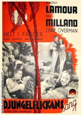 Djungelflickans sång 1938 poster Dorothy Lamour Ray Milland