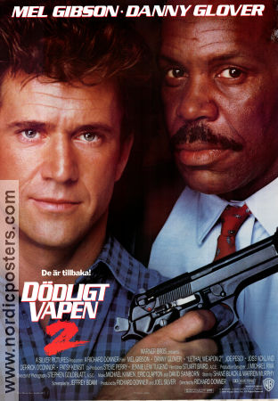 Dödligt vapen 2 1989 poster Mel Gibson Danny Glover Joe Pesci Richard Donner Vapen Poliser