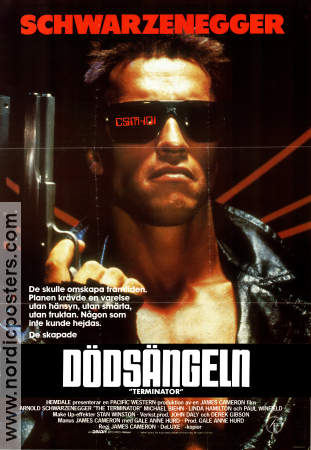 Dödsängeln 1984 poster Arnold Schwarzenegger Michael Biehn Linda Hamilton James Cameron Glasögon Vapen