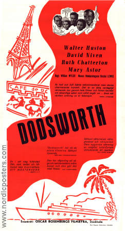 Dodsworth 1936 poster Walter Huston David Niven Ruth Chatterton William Wyler