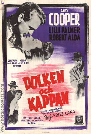 Dolken och kappan 1947 poster Gary Cooper Lilli Palmer Fritz Lang