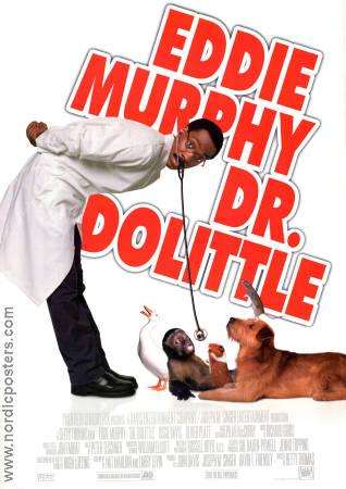 Dr Dolittle 1998 poster Eddie Murphy Peter Boyle Ossie Davis Betty Thomas Medicin och sjukhus Hundar