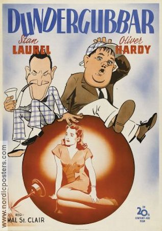 Dundergubbar 1944 poster Laurel and Hardy Helan och Halvan