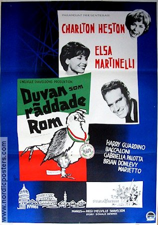 Duvan som räddade Rom 1962 poster Charlton Heston Elsa Martinelli