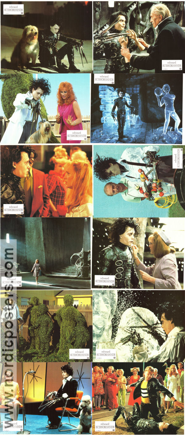 Edward Scissorhands 1990 lobbykort Johnny Depp Winona Ryder Tim Robbins Tim Burton