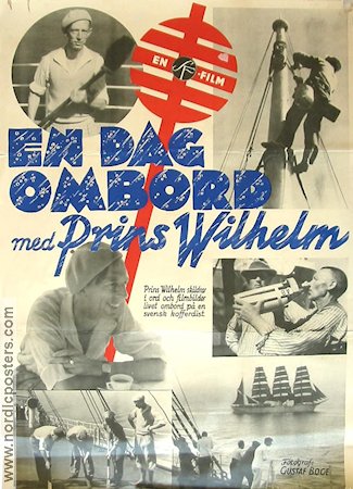 En dag ombord 1935 poster Prins Wilhelm Dokumentärer Skepp och båtar
