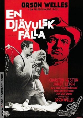 En djävulsk fälla 1958 poster Charlton Heston Janet Leigh Orson Welles