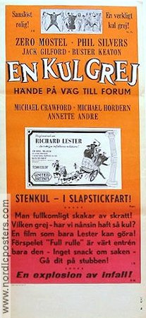 En kul grej hände på väg till Forum 1967 poster Zero Mostel Buster Keaton Richard Lester Svärd och sandal