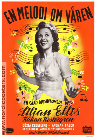 En melodi om våren 1943 poster Lilian Ellis Håkan Westergren Signe Wirff Weyler Hildebrand Musikaler