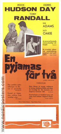 En pyjamas för två 1961 poster Rock Hudson Doris Day Tony Randall Delbert Mann