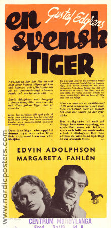 En svensk tiger 1948 poster Edvin Adolphson Margaretha Fahlén Erik Bullen Berglund Gustaf Edgren