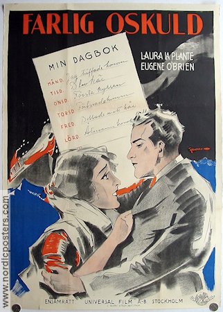 Farlig oskuld 1925 poster Laura La Plante Eugene O´Brien Eric Rohman art Hitta mer: Silent movie
