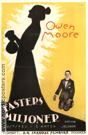 Fasters miljoner 1921 poster Owen Moore Vivia Ogden Victor Heerman