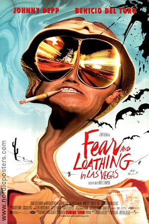 Fear and Loathing in Las Vegas 1998 poster Johnny Depp Benicio Del Toro Mark Harmon Terry Gilliam Kultfilmer Rökning