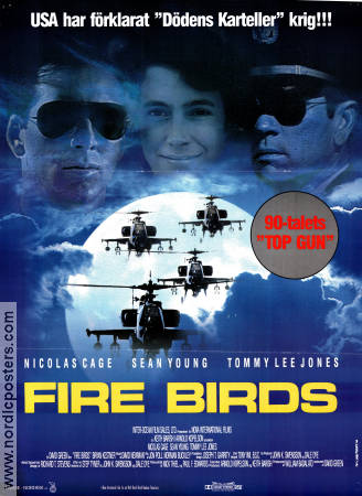 Fire Birds 1990 poster Nicolas Cage Sean Young Tommy Lee Jones David Green Flyg